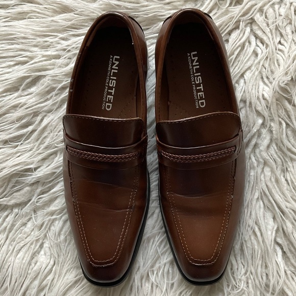 Kenneth Cole Mens Unlisted Full Grown Brown Leather Slip-On Loafers EUC Size 7.5 main image 6